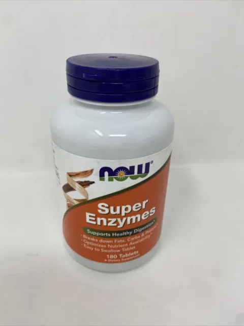 NOW Super Enzymes 180 Tablets Digestive Support Exp 12/25. New & Sealed