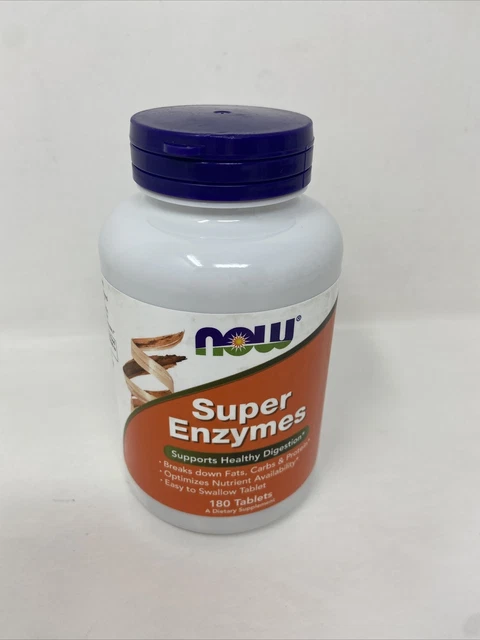 NOW Super Enzymes 180 Tablets Digestive Support Exp 12/25. New & Sealed