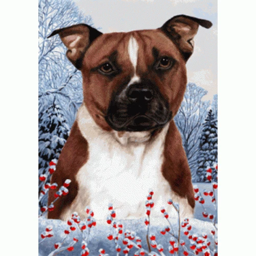 Winter Garden Flag - Pit Bull Terrier 152541