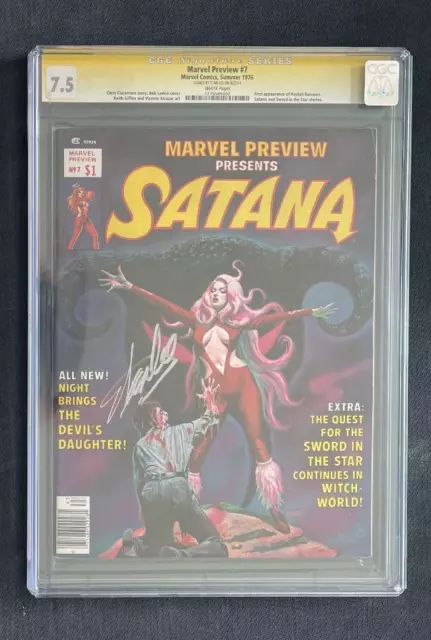 Marvel Preview #7 Cgc 7.5 Stan Lee Ss 1St Rocket Raccoon Guardians Of Galaxy 1
