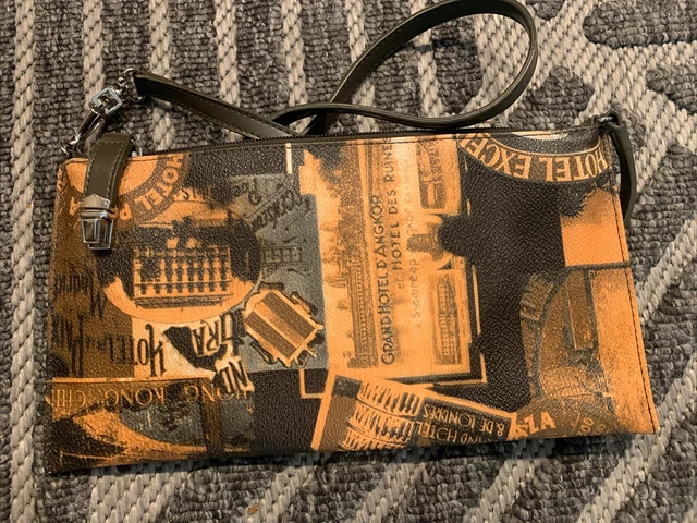 Sydney Love Vintage Orange Brown Fashion Travel Logo Hand Bag Cross Body Purse