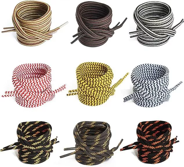 Hiking Shoelaces - Strong Shoe Laces for Boots and Walking Shoes 12 Colours 4mm