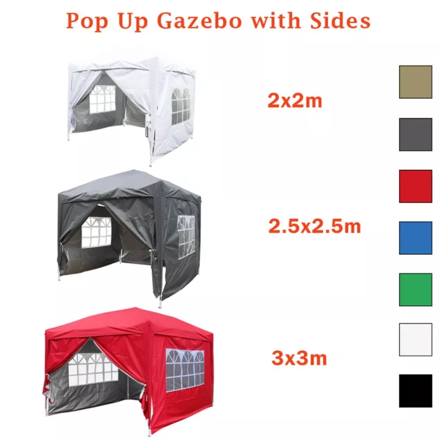 Pop Up Gazebo Top Cover Side Panels Outdoor Garden Marquee Canopy Party Tent