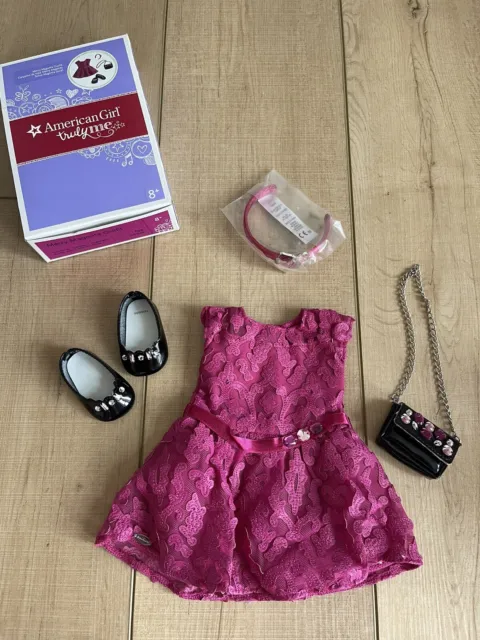 AMERICAN GIRL Truly Me Merry Magenta Outfit Dress Purse Retired New In Box