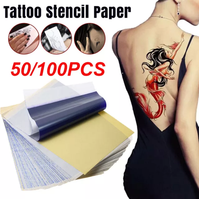 100X Tattoo Stencil Transfer Paper Spirit Thermal Carbon Tracing Copier Supplies