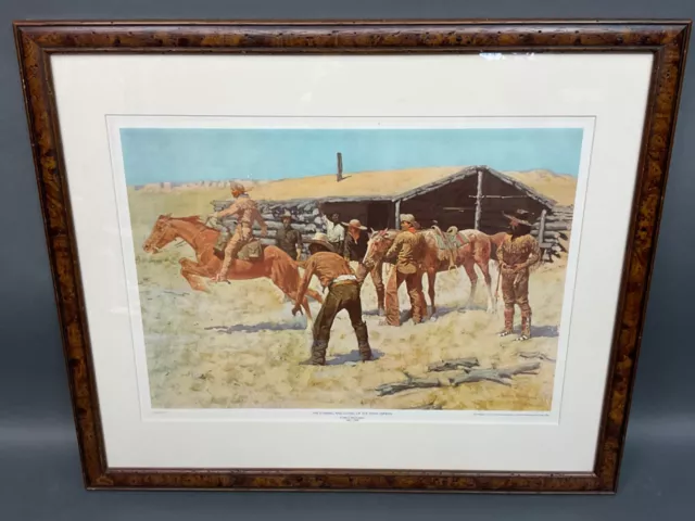 Frederic Remington "Coming and Going of Pony Express" Print Custom Framed