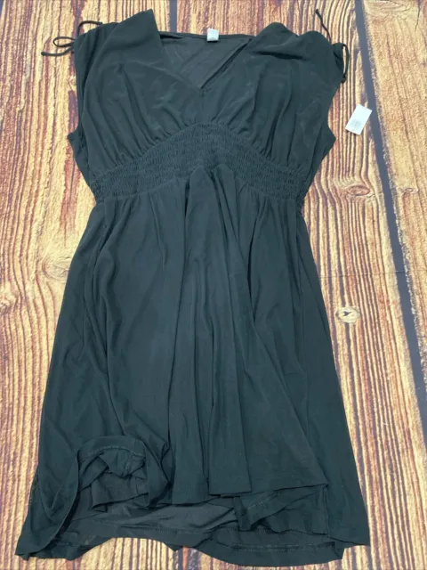 NWT! Old Navy Black Dress V Neck Imperial Cut Womens Size Large