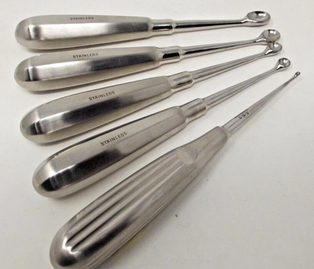 Curette os inox Volkmann 16 cm x12,10,8,7 ou 3 mm cuillère tranchante Chirurgie