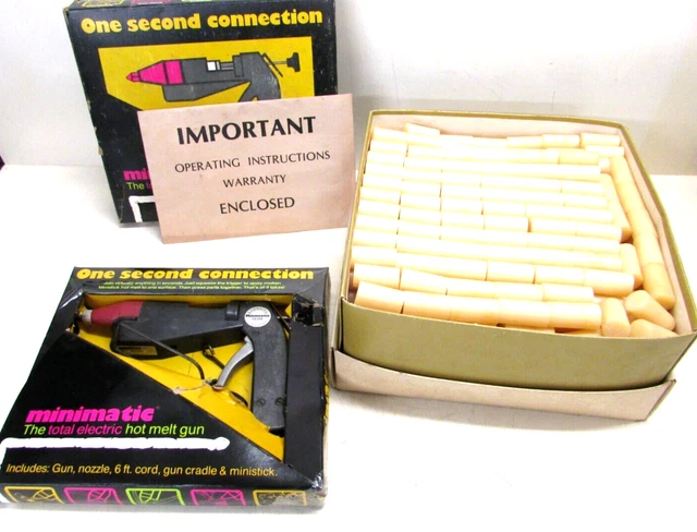 ADHESIVE MACHINERY CORPORATION MINIMATIC HOT MELT GLUE GUN HD350, w/ 500 STIKS