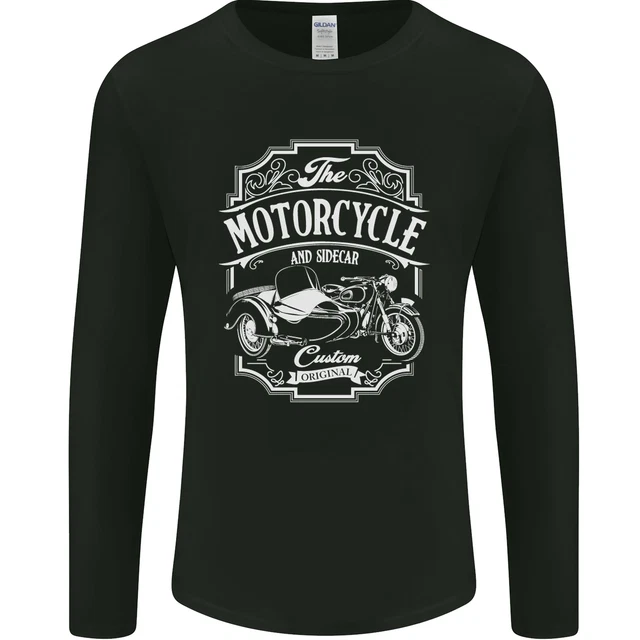T-shirt a maniche lunghe moto e sidecar biker da uomo