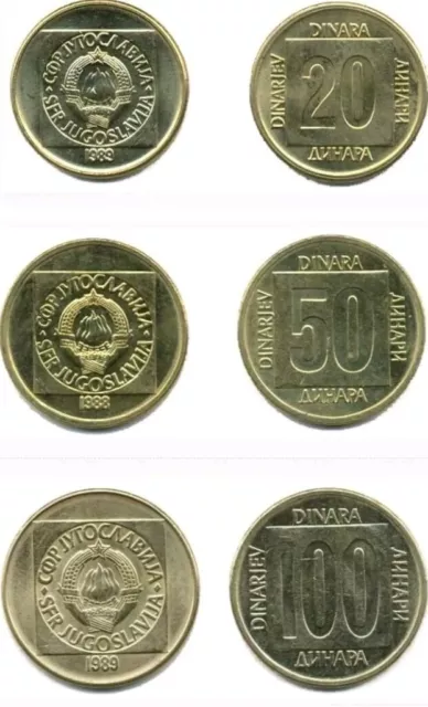 🔥100 UNCIRCULATED🔥 Yugoslavia Coins. 10, 20, 50, 100 Dinara