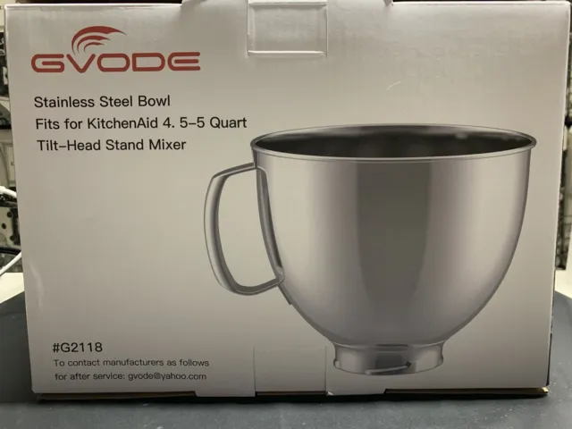 Kitchen Aid Tilt-Head Mixer Bowl with Handle, Stainless Steel, 5-Quart  gvode