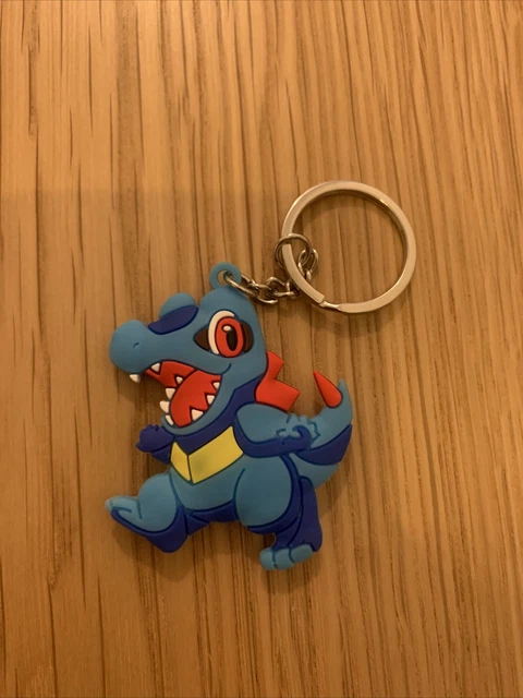 Neu Pokémon Schlüsselanhänger 3D Metallring | Silikon Gummi | Karnimani Totodile