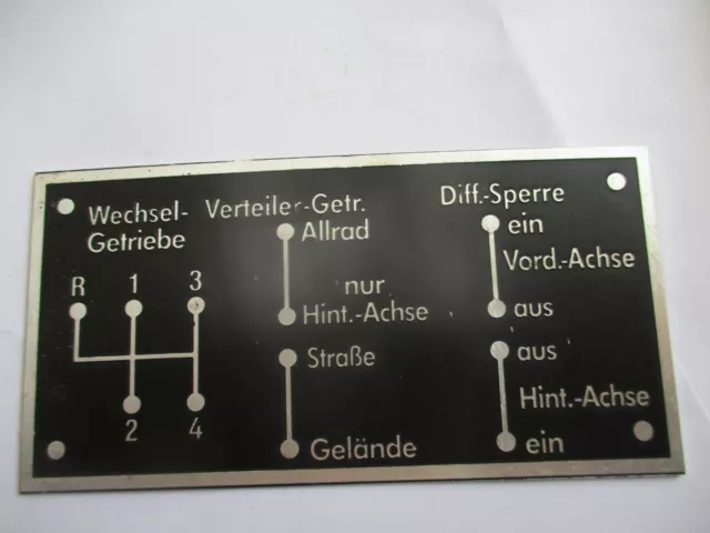 DDR VEB Typenschild IFA Horch P3 P2 Oldtimer Geländewagen s86 Schaltbild Schema