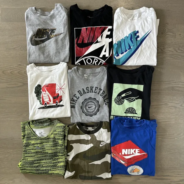 LOT 9 Nike Boys XL Shirts Short Sleeve T-Shirt , One Long Sleeve Nike Pro Top