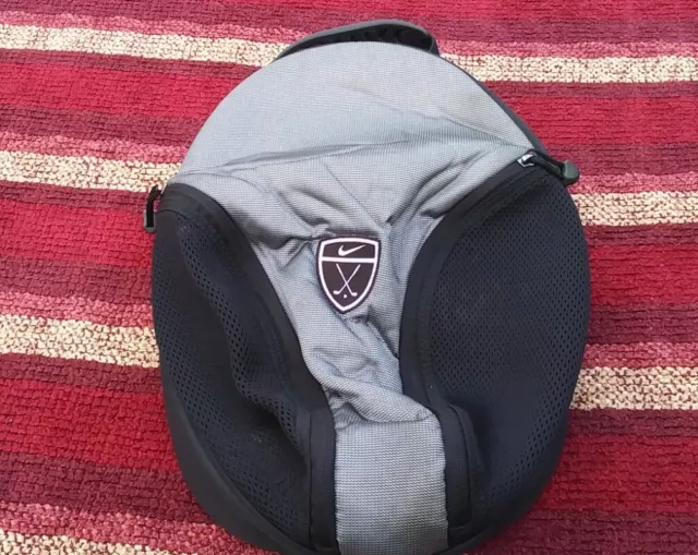 NIKE GOLF Travel Shoe Bag GRAY & BLACK Velvet Interior Vented Dual Zip