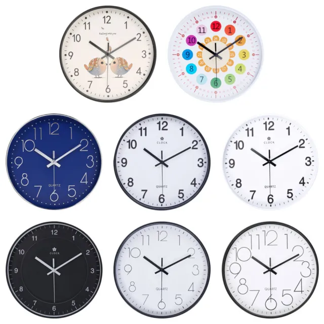 12Inch Round Wall Clock Silent Non Ticking Clock for Living Room Bedroom Kitchen