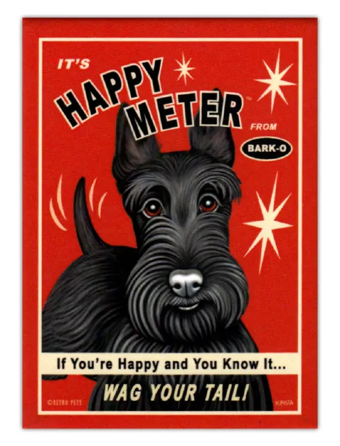 Retro Perros Refrigerador Imanes - Escocés Terrier Happy Metro - Publicidad Arte