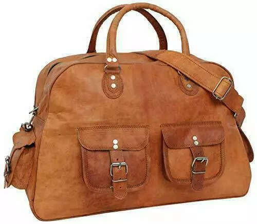 Nueva Marrón Vintage Genuino Cuero Cabra Viaje Equipaje Bolso Bolsas de Gimnasio