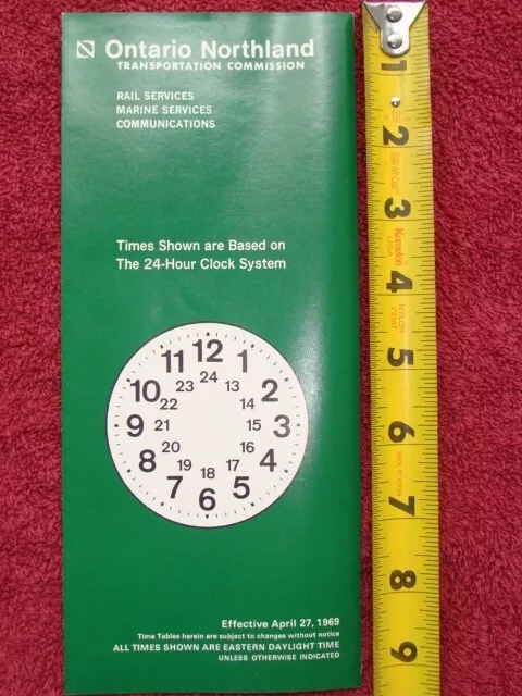 1969 Ontario Northern Railroad Timetable Old Railway Transportation Commission