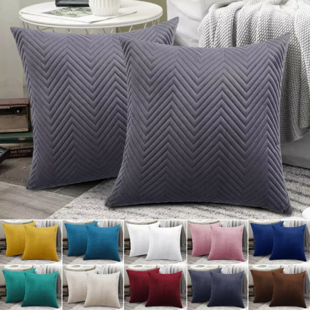 Luxury Embossed Cushion Covers 18x18 Ultrasonic Velvet Cushion 210GSM Sofa Throw