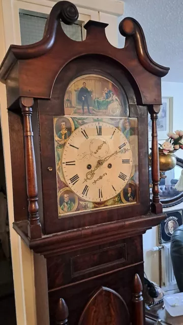 Antique Walter Rutherford Mahogany Longcase Clock Grandfather Clock 1800's 2