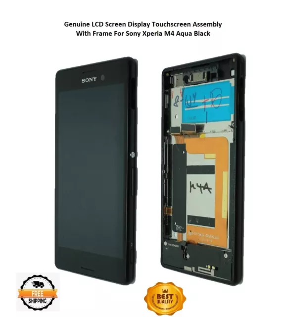 Genuine LCD Display Touchscreen Digitizer Frame For Sony Xperia M4 Aqua Black