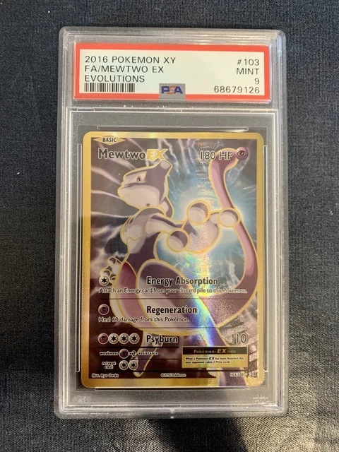2016 Pokemon TCG XY Evolutions Mewtwo EX Full Art Holo Rare PSA 9 MINT ENG #103