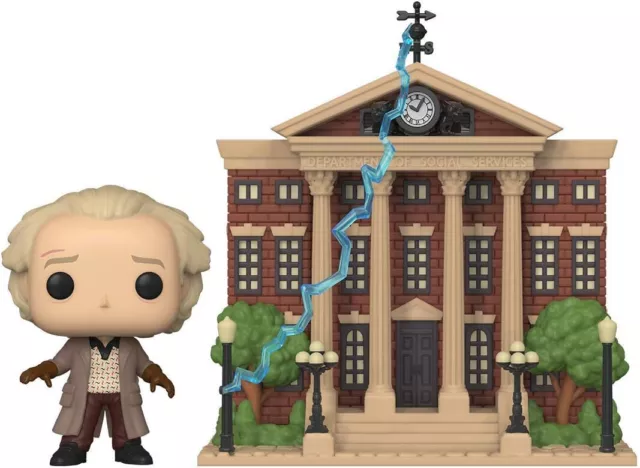 Funko 46910 POP Town Ritorno al Futuro-Doc con orologio Torre giocattolo da collezione, multiuso