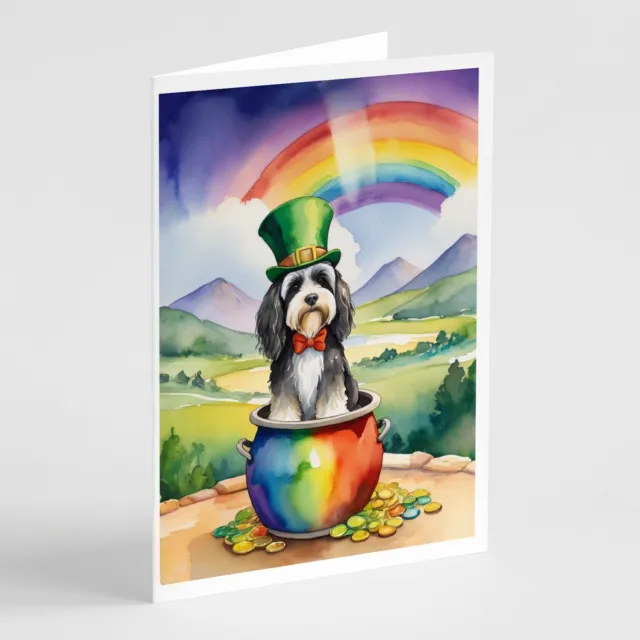 Tibetan Terrier St Patrick's Day Greeting Cards Envelopes Pack 8 DAC5621GCA7P