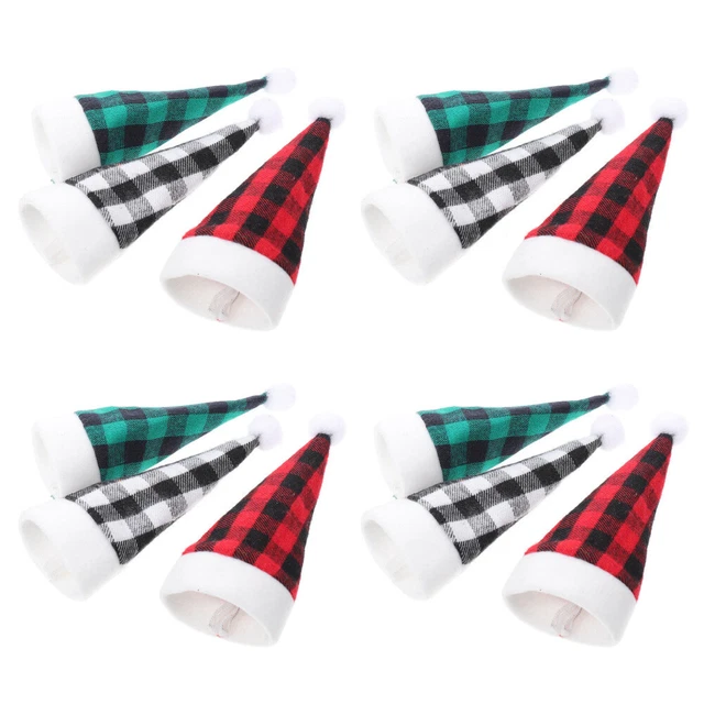 Tessuto cappello borsa posate miniatura berretti natalizi set da pranzo posate cappello piccolo