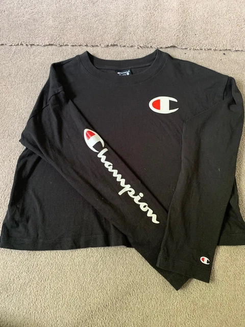 champion long sleeved 3/4 lentgh crop top