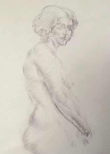 Female nude life drawing attributed to Harry Furniss (1854-1925)