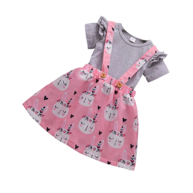 Set Costumi Modello Coniglio Pasqua Elegante Gonna Estate Maniche Corta Abiti per
