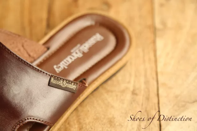 RUSSELL BROMLEY Brown Leather Sandals Sliders Shoes Mens UK 10 US 11 EU 44 99.00 PicClick UK