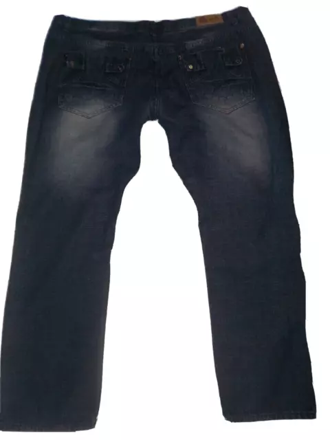 Nostic Dark Blue Jeans Factory Whiskered Factory Faded Mens Size 46 x 33 3