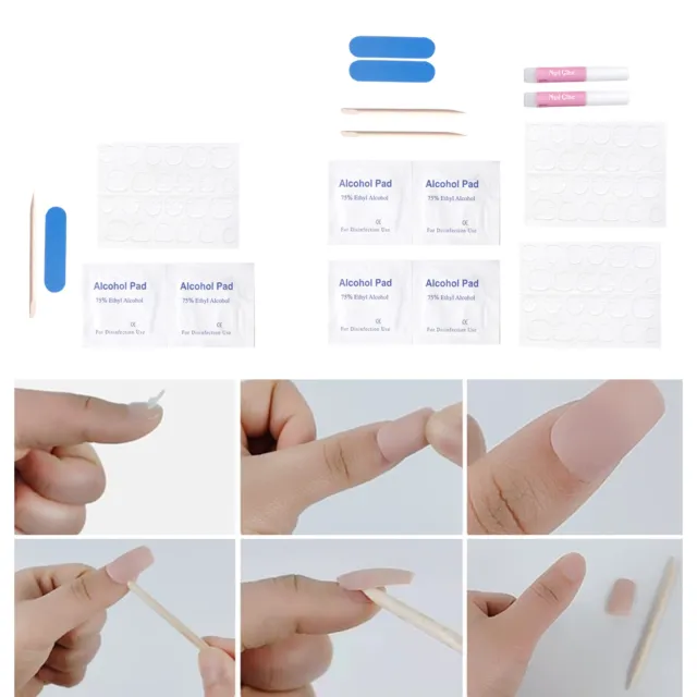 Kit di adesivi per unghie finte su entrambi i lati Kit di manicure per ragazze e