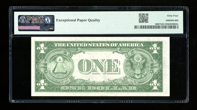 DBR 1935-A $1 Silver STAR Fr. 1608* PMG 64 EPQ Serial *78081543A 2