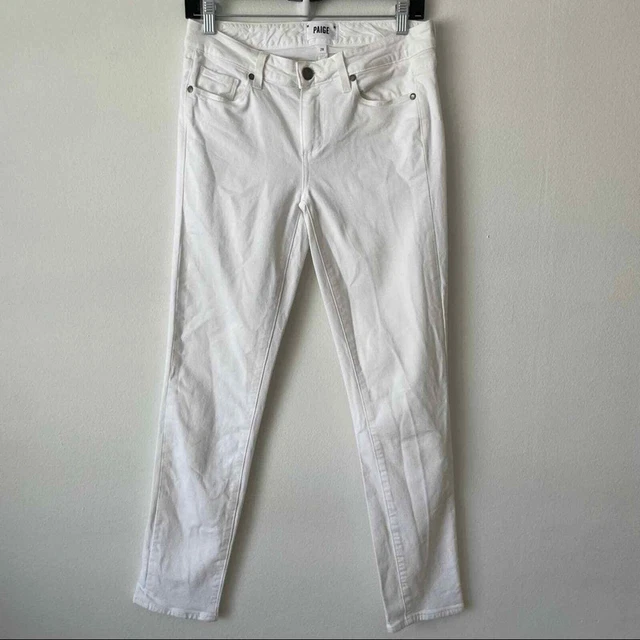 Paige Skyline Ankle Peg Skinny Jeans White Women's 28