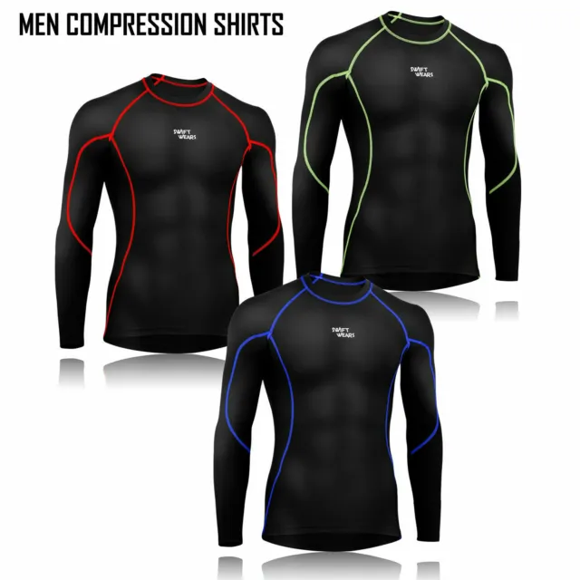 Mens Boys Compression Shirt Skin Base Layer Armour Top Sleeve Thermal Gym Sports