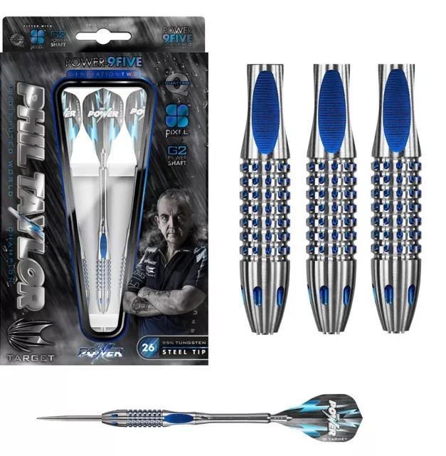 Phil Taylor Power GEN 2 9Five 95 % Wolframstahl Spitzenpfeile nach Ziel - 22,24,26G