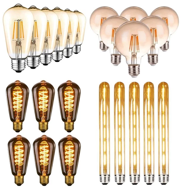 Led Amber Vintage Light Bulb Antique Retro Edison Amber Filament Bulbs