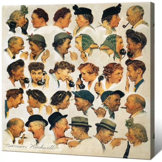 Norman Rockwell The Gossips Home Wall Decor Art Painting Print Canvas 20x20