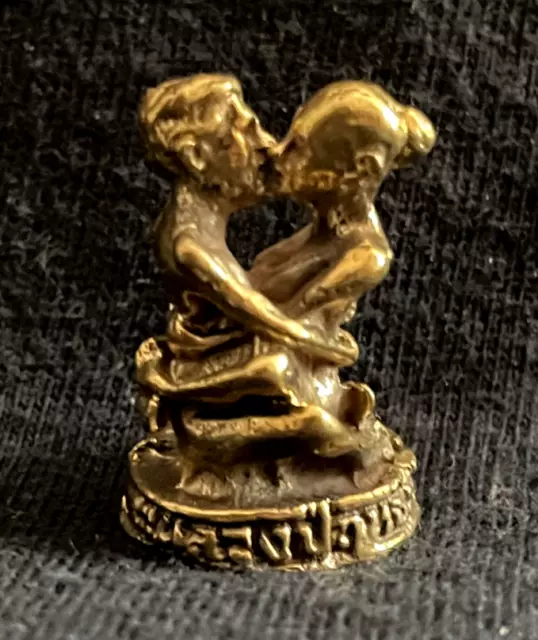 Statuette Figürchen Amulett Zizi Paar Umschlungen Kamasutra Messing Thailand z40