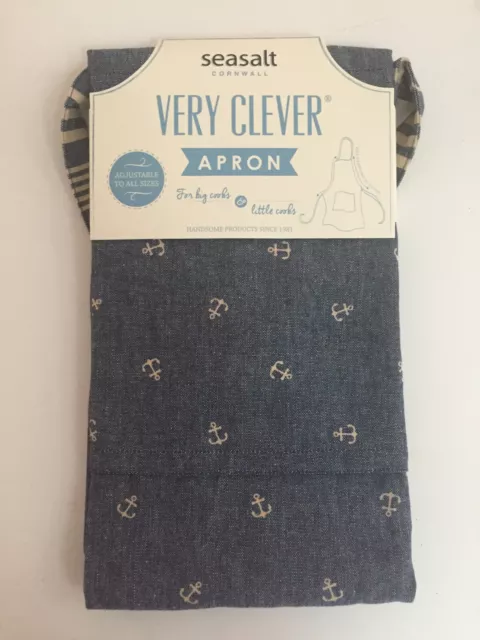 Scattered Anchor Cotton Apron by Sea Salt Cornwall Ulster Weavers