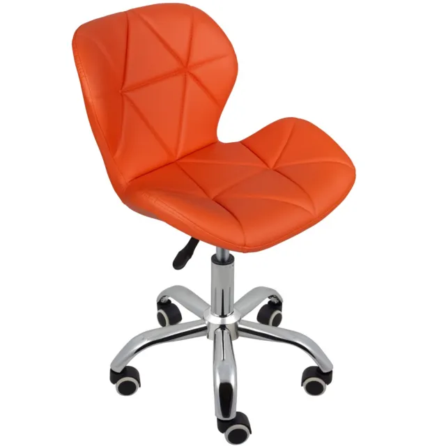 REBOXED Desk Office Chair Chrome with Legs Lift Swivel Small Orange