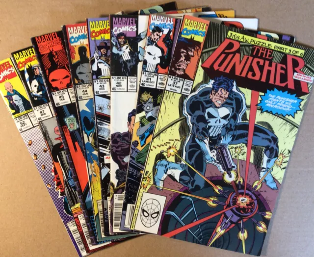 The Punisher #37 #41 #42 #43 #44 #45 #47 #52, Marvel Comics, 1990.