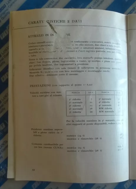 Manuale Libretto Uso E Manutenzione Camion Lancia Esadelta C 2a Ediz. 1969 3