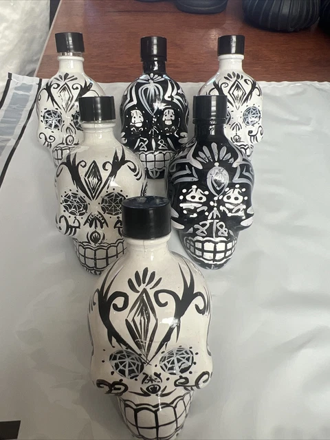 Kah Tequila (*bottle ONLY*) .50ml Sugar Skull Day of the Dead Lot Of 6