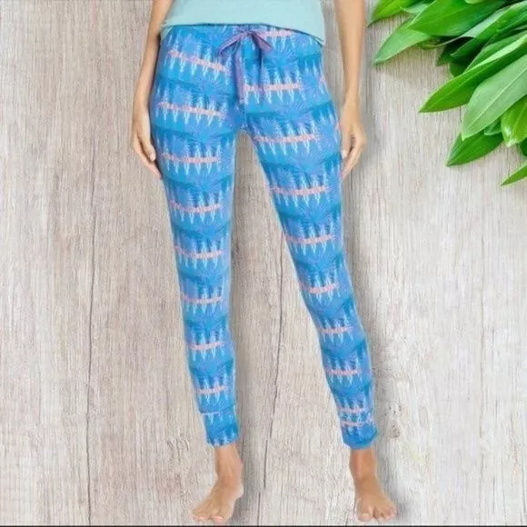HONEYDEW INTIMATES KICKIN It French Terry Lounge Pants in High Tide Palm L 20.00 PicClick